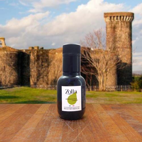 Bottiglia da 100 ml di olio extravergine di oliva Monocultivar Canino D.O.P. Zolla